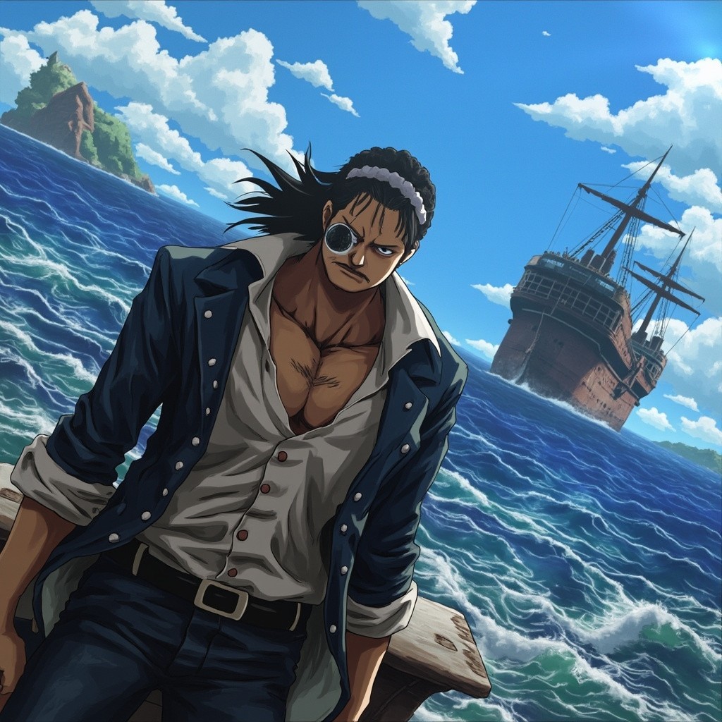 One Piece Character with Wolf Scar on Ship