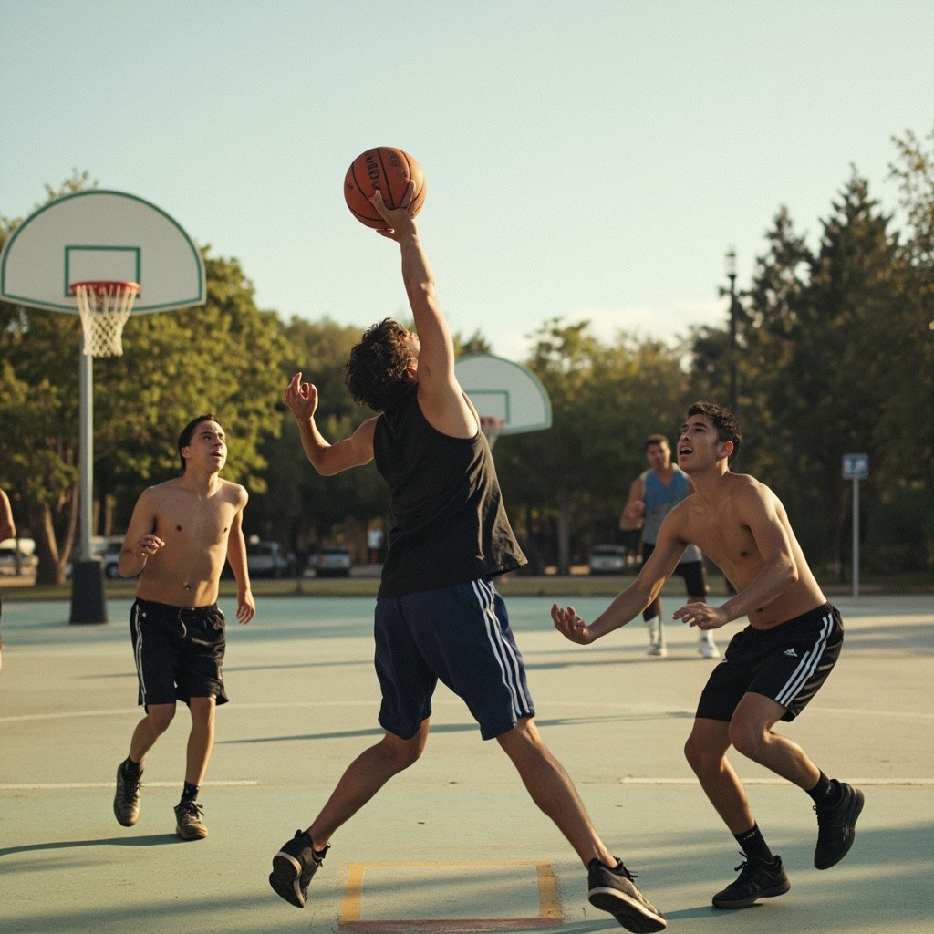 Paralympic Athletes Playing Basketball