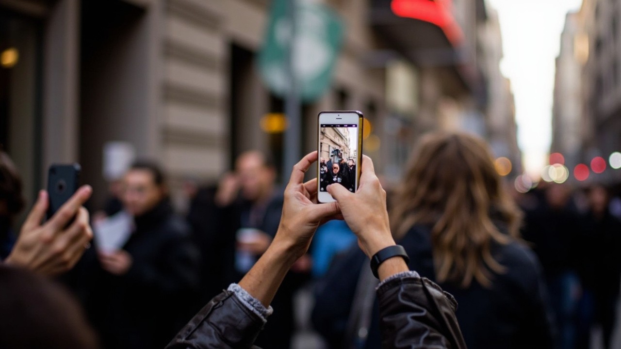 People Filming Video with a Smartphone