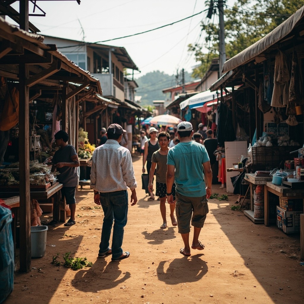 People Walking in a Pangnga Market