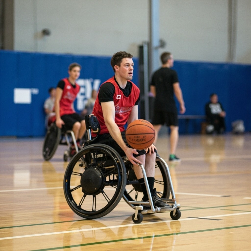 Playing Basketball in Wheelchairs