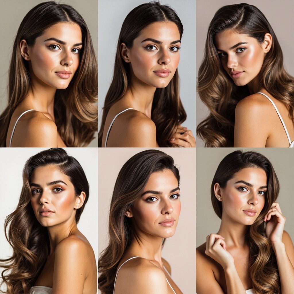 Portraits of Elegant Young Women with Radiant Beauty