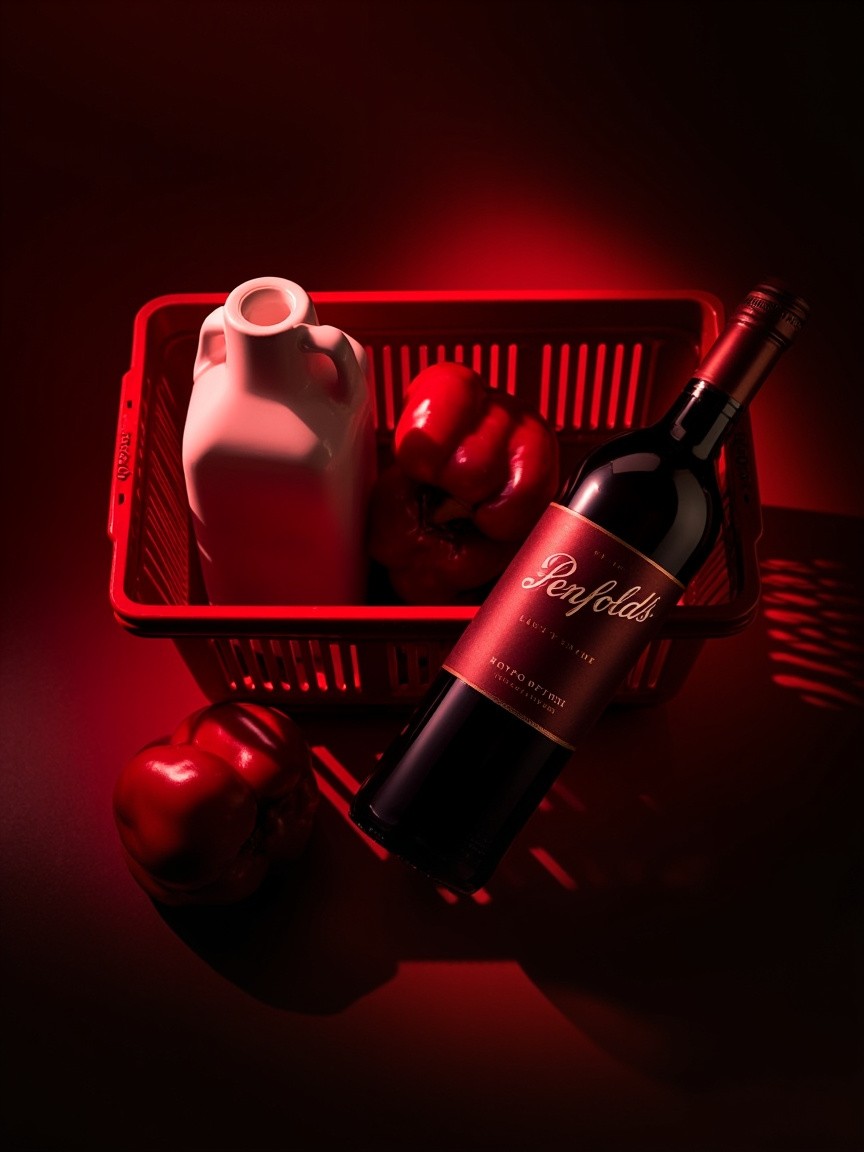 Premium Styled Shopping Basket with Red Essentials