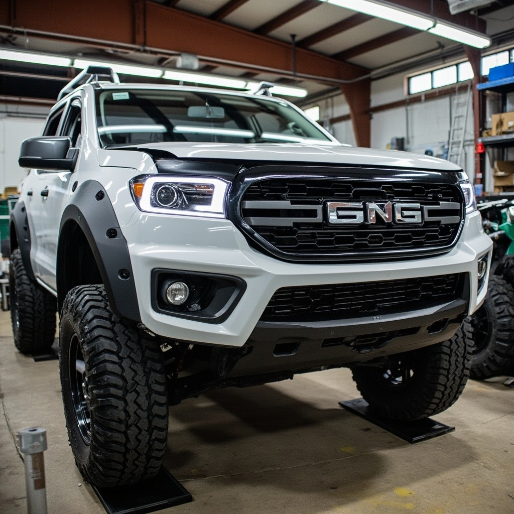 Repair of a New Pickup Truck in Workshop