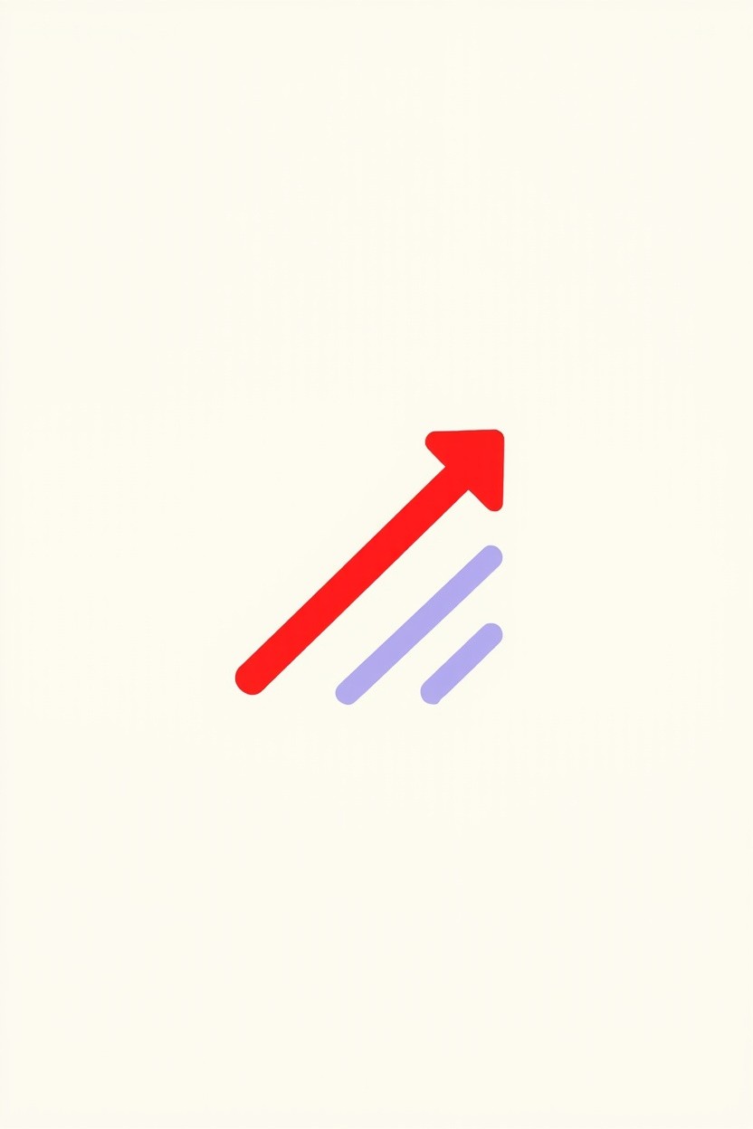 Rising Red Arrow and Blue Graph on White