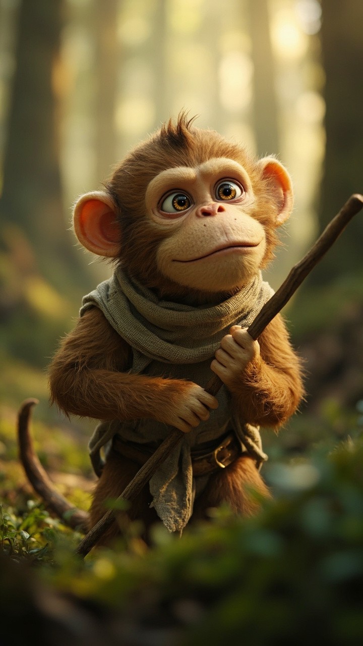 Rivo, The Cute Monkey Shepherd in Dense Forest