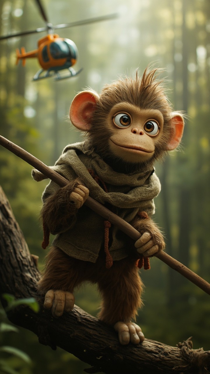 Rivo, The Heroic Monkey with a Wooden Stick