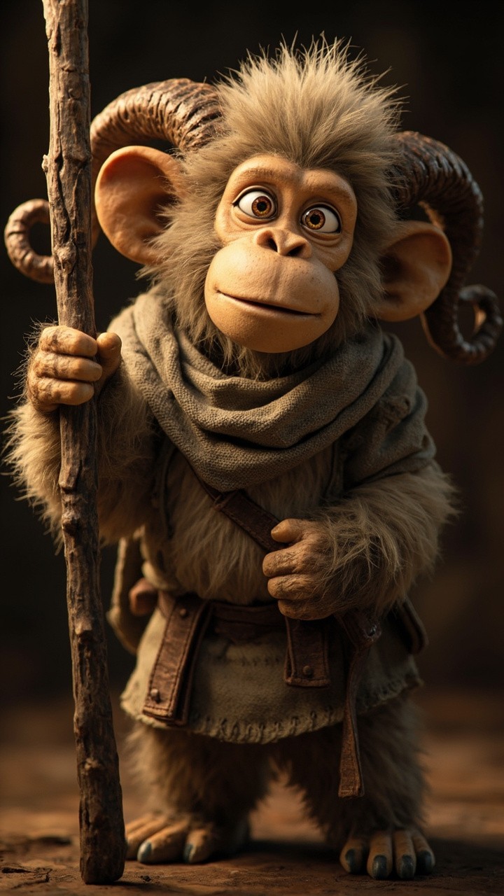 Rivo, Wooden Stick-Wielding Heroic Monkey