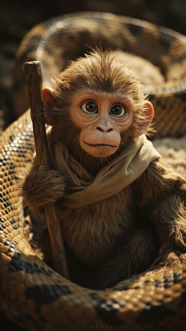 Rivo the Monkey Confronts Giant Python Saving Sheep