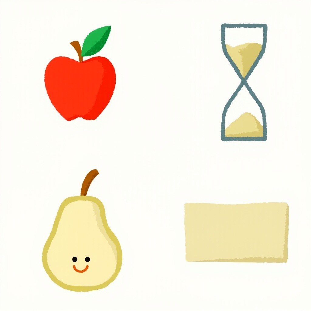 Row of Coordinated Apple, Hourglass, Pear and Rectangle