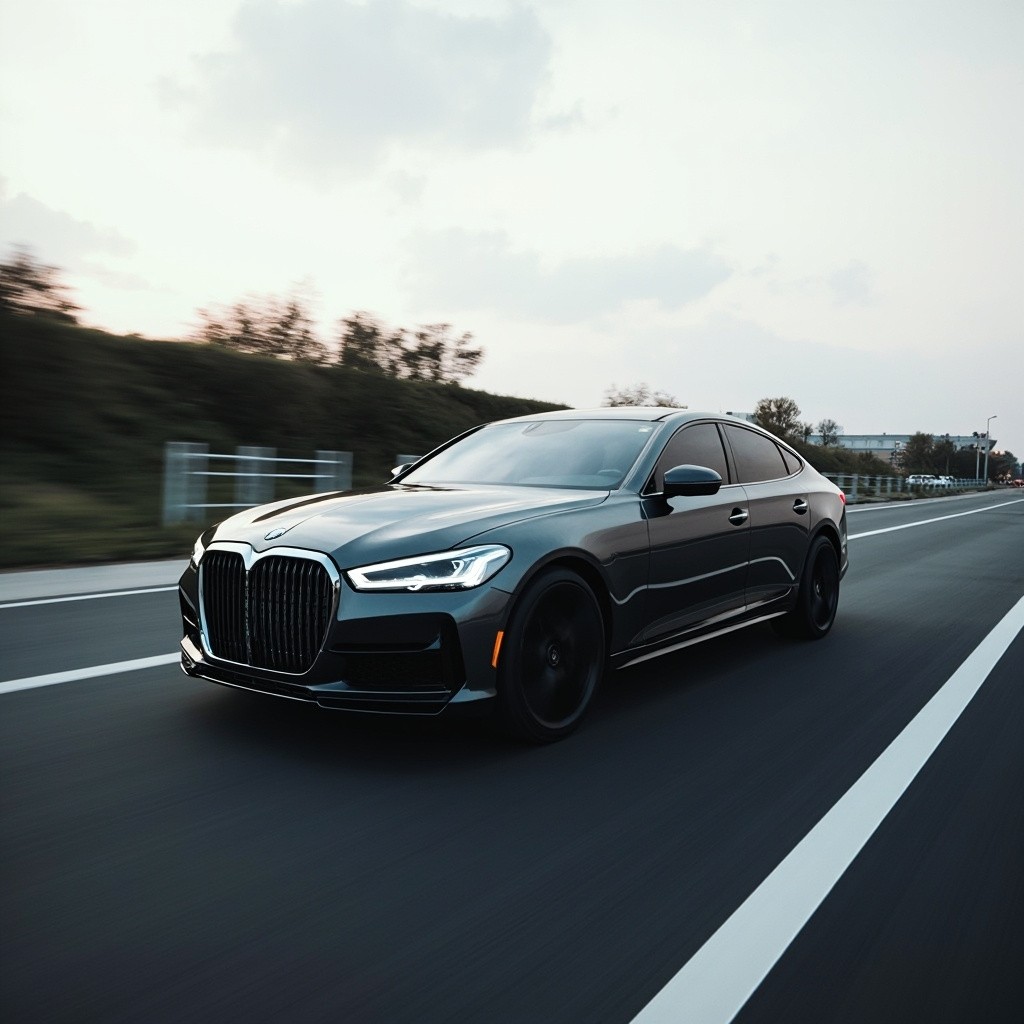 Seres Aito M5 Car Driving Alone in Moscow