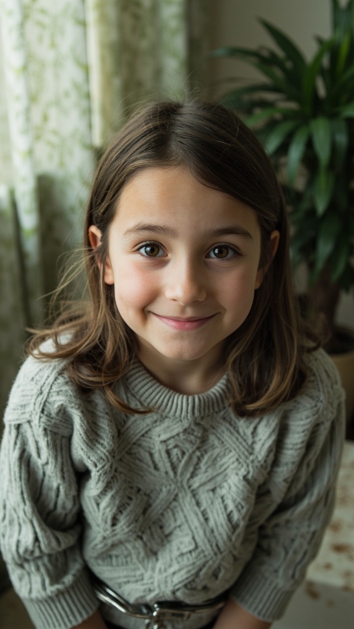 Smiling Young Girl Handcuffed in Playful Setting