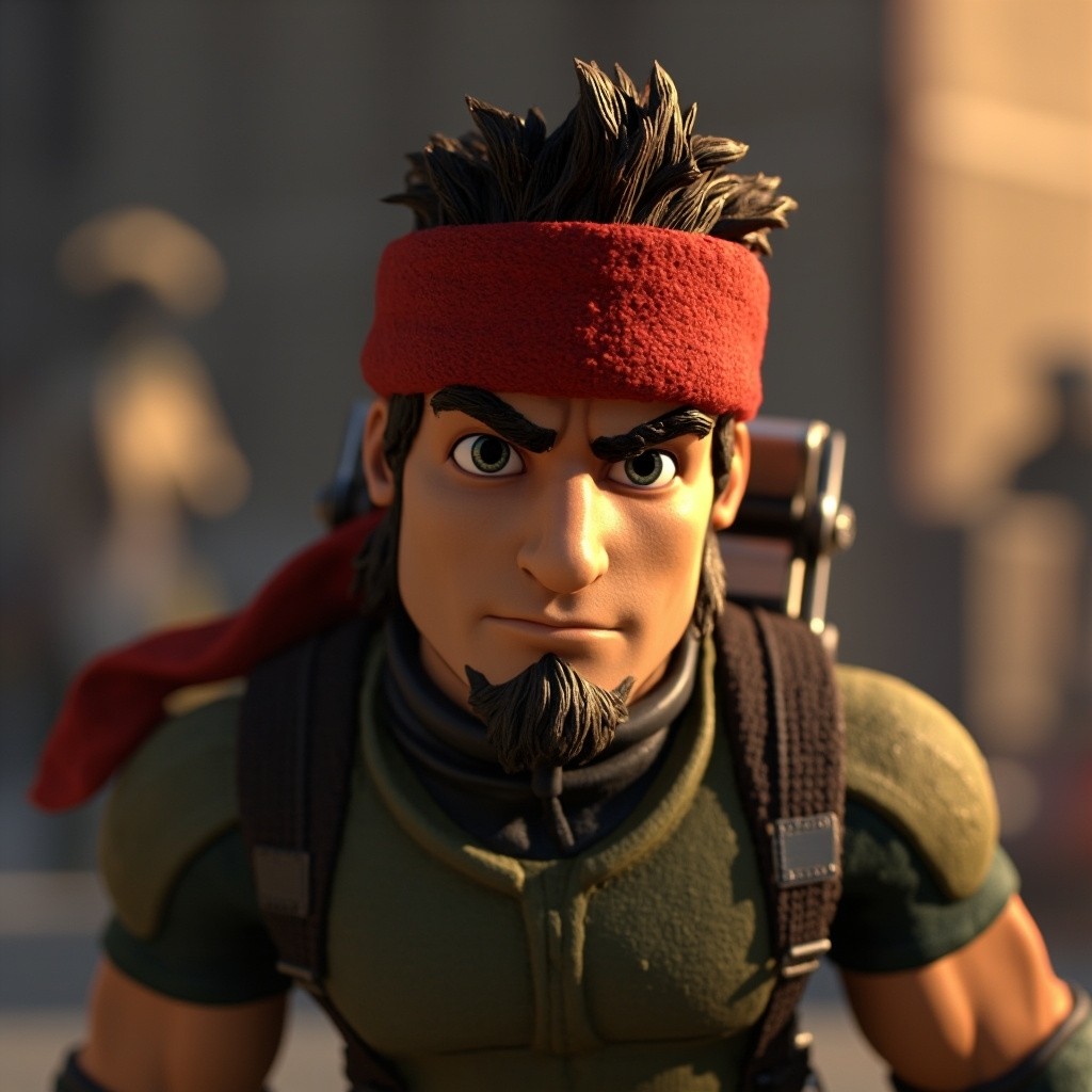 Solid Snake as a Pixar 3D Animated Character