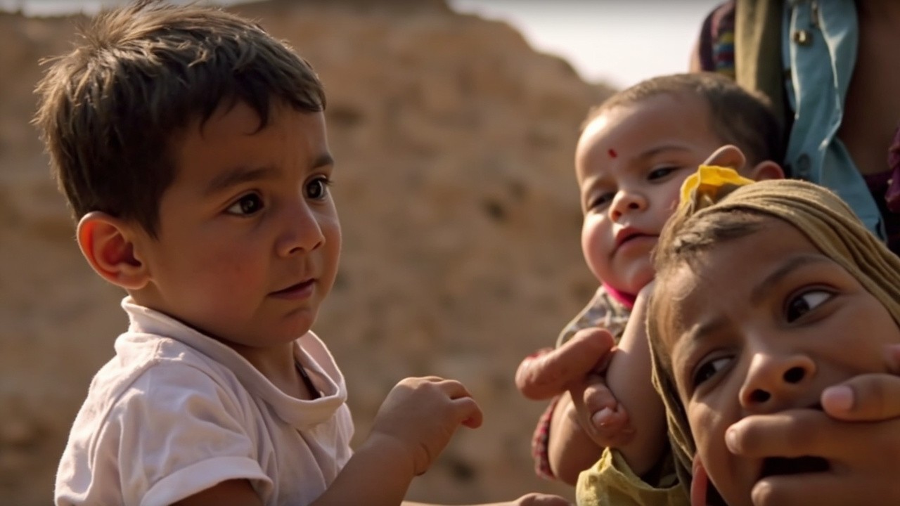 Starving Yemen Children Receiving Medical Aid