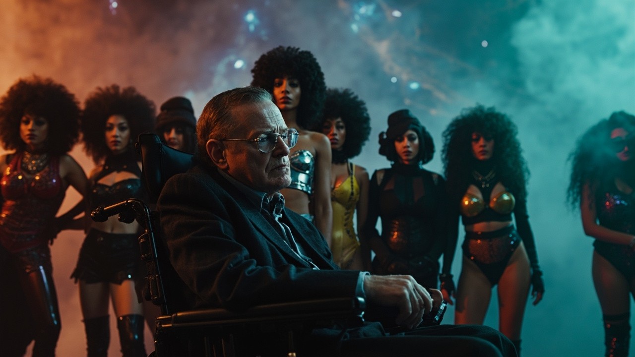 Steven Hawking Amid Hip Hop Music Video Queens