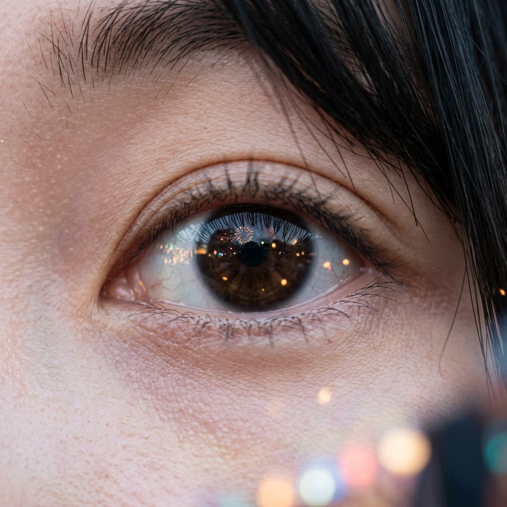Stunning Japanese Girl's Eye with Mesmerizing Rainbow Iris Stunning Japanese Girl's Eye with Mesmerizing Rainbow Iris