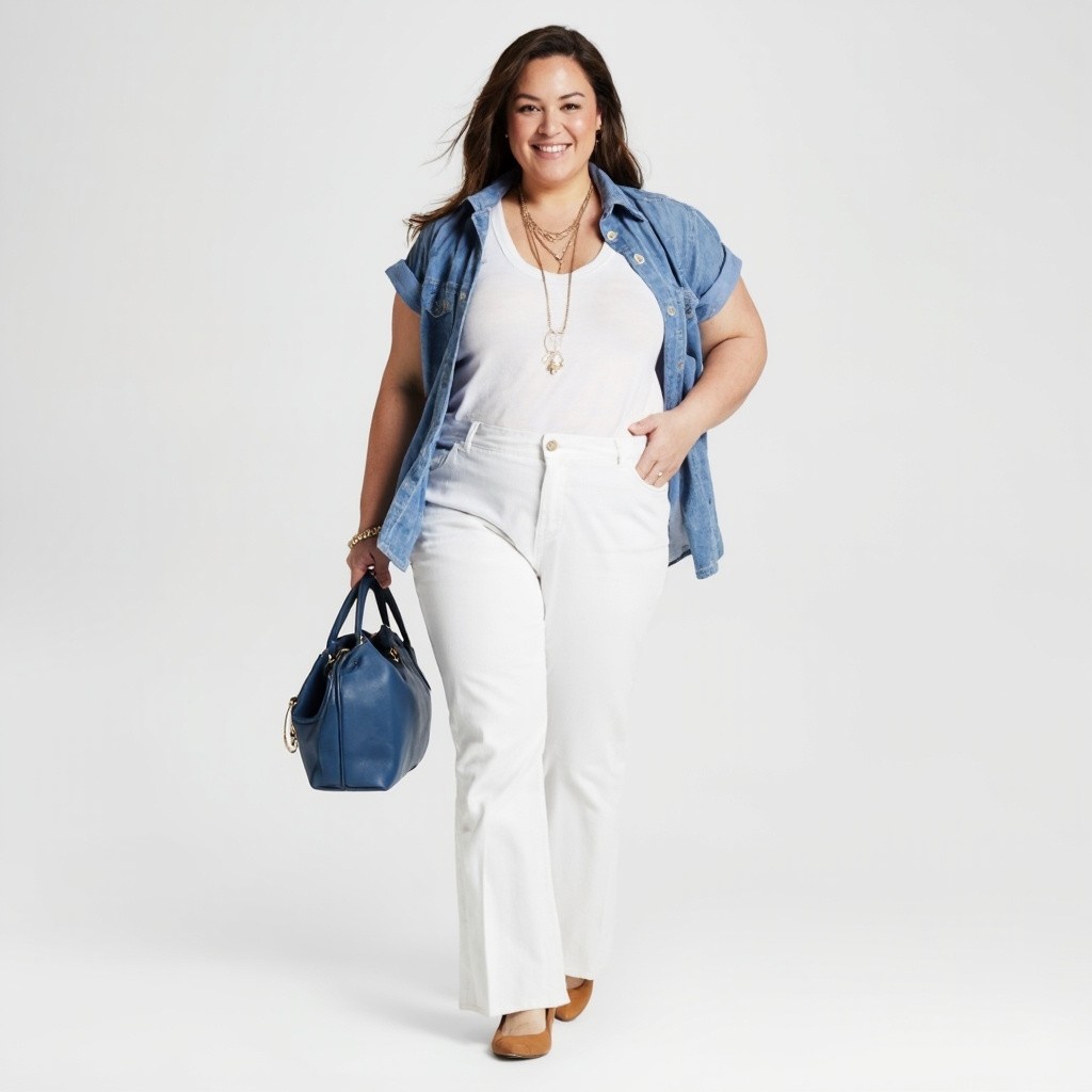 Stylish Plus Size Woman in Casual Chic Outfit