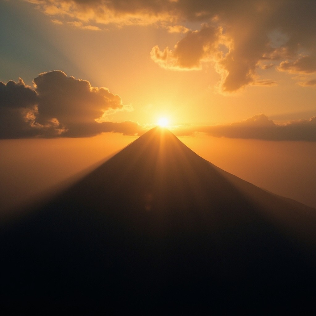 Sunrise Illuminating a Peaceful Mountain Peak