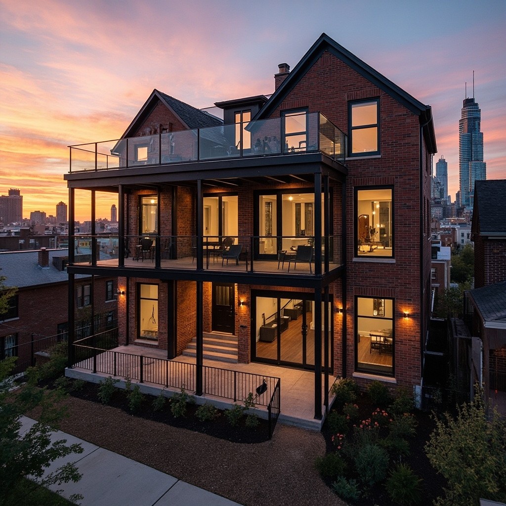 Sunset at a Modern Chicago Loft House