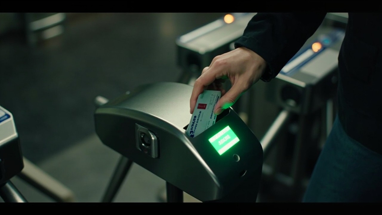 Swipe of London Metro Card at Turnstile