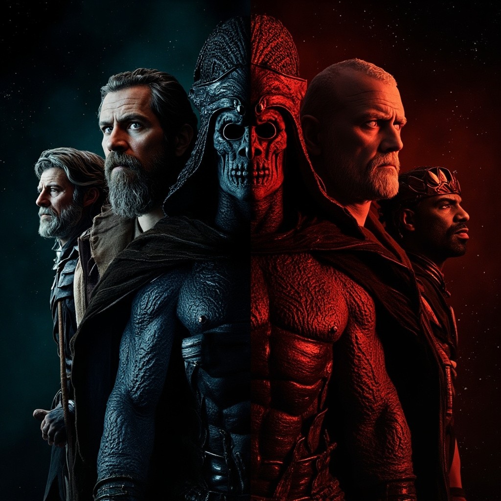 The 'Battle of the Titans' Heroes in Dark Style