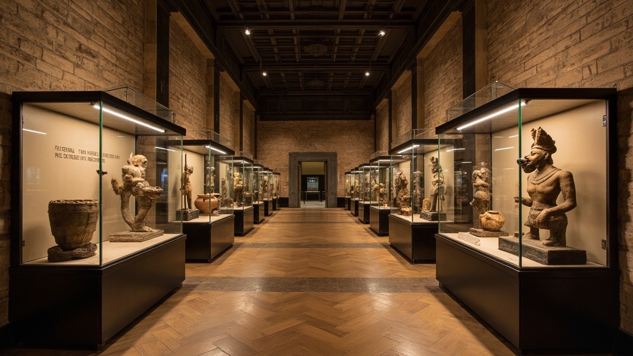 The 1920s Museum Hallway with Ancient Artefacts