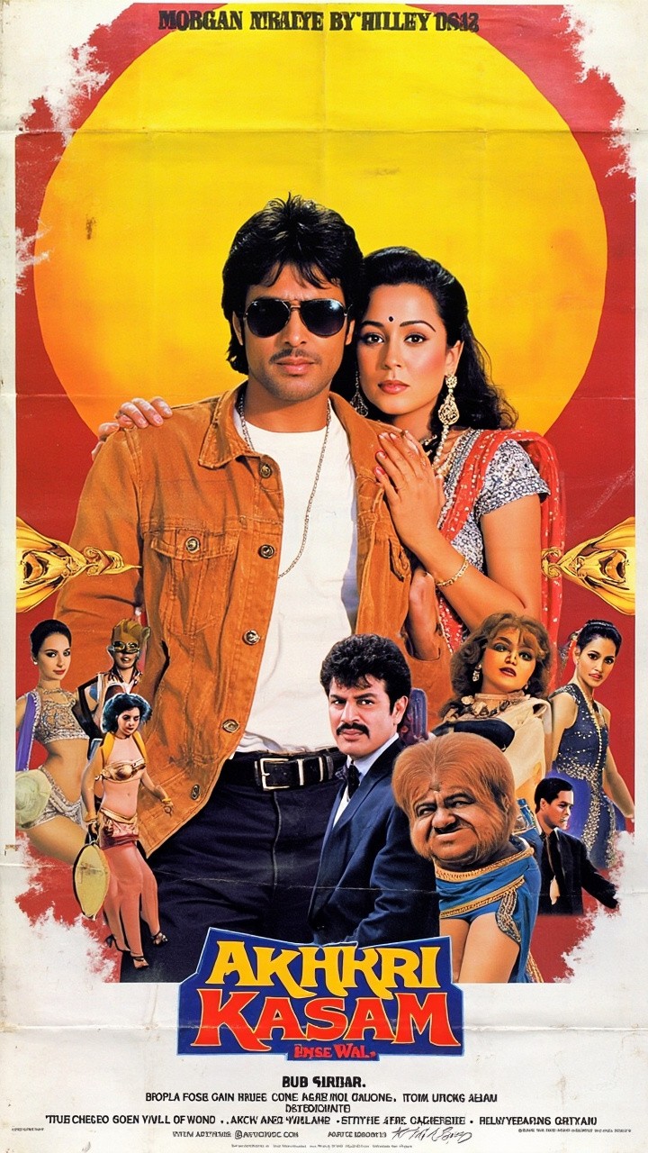 The 1990s Bollywood Movie 'Aakhri Kasam' Poster
