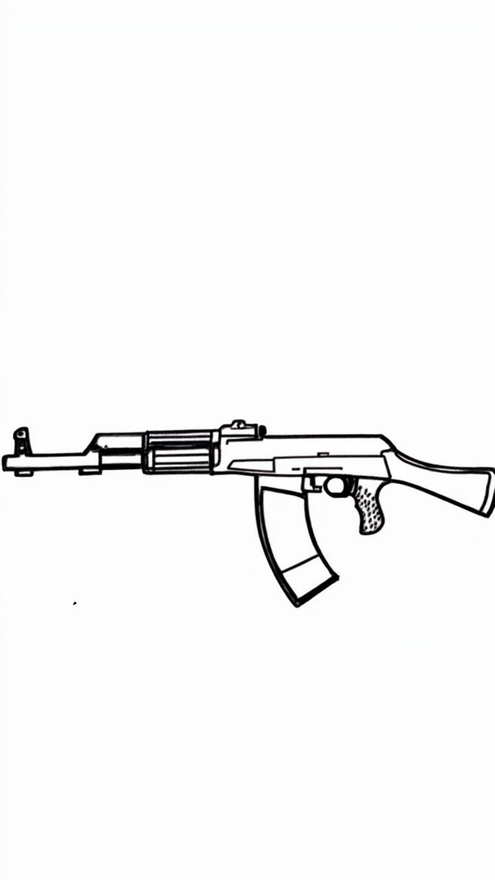 The AK 47 Gun Coloring Pages