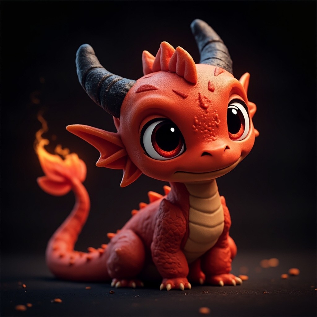 The Adorably Excited Baby Dragon in Darkness