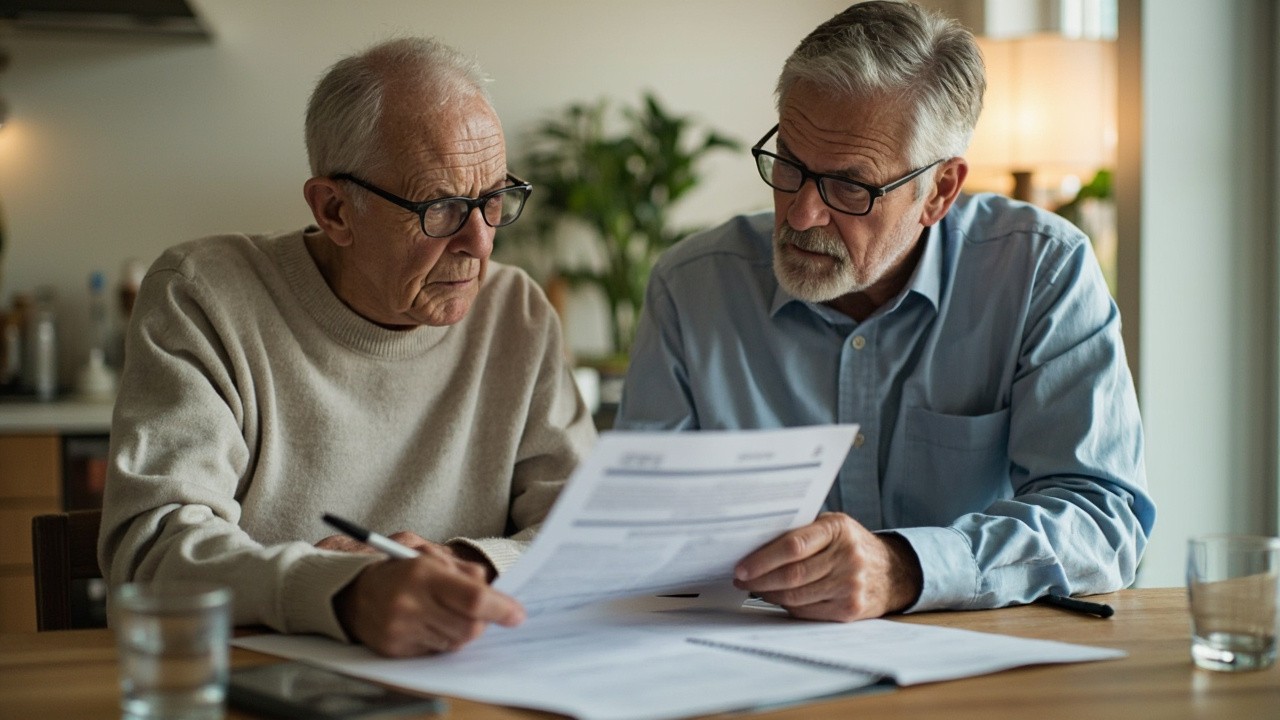 The Adult Child and Elder Reviewing Finances