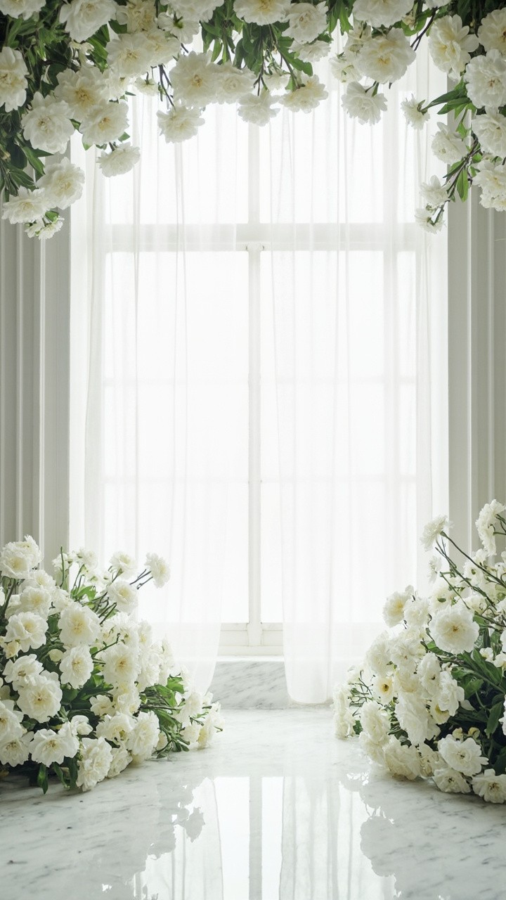 The All-White Greek Revival Room Brimming with Flowers