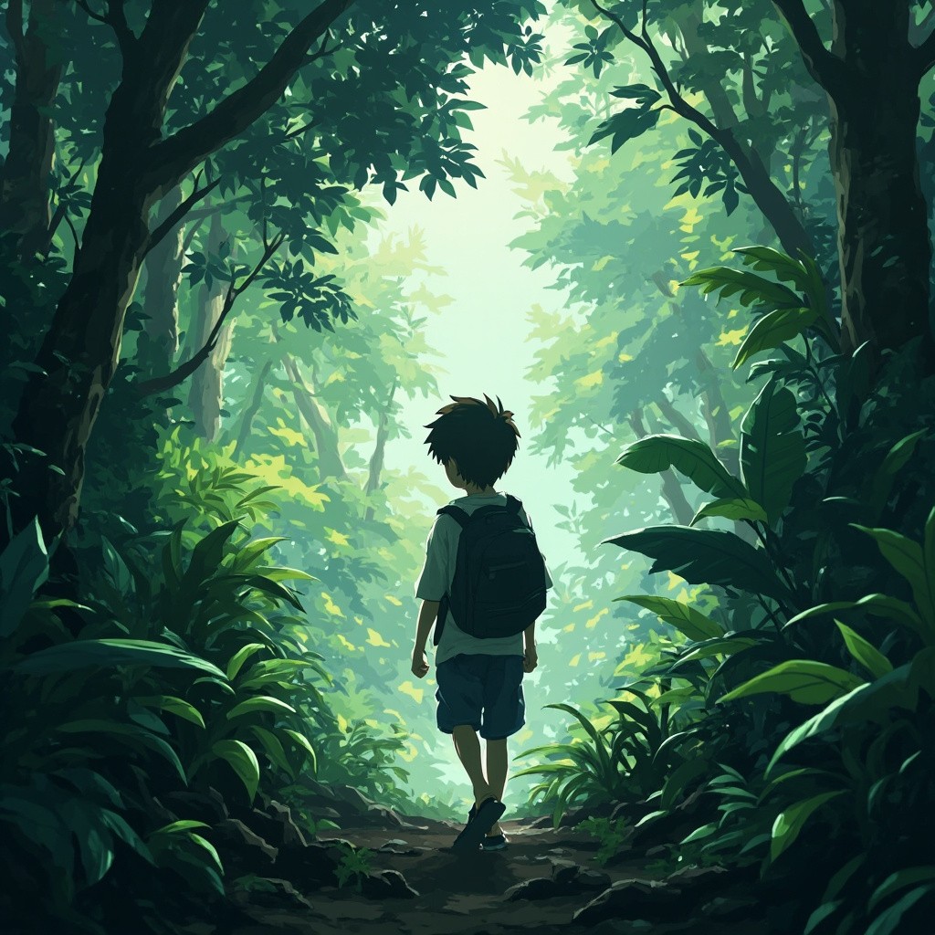 The Anime Boy's Slow Walk in Jungle