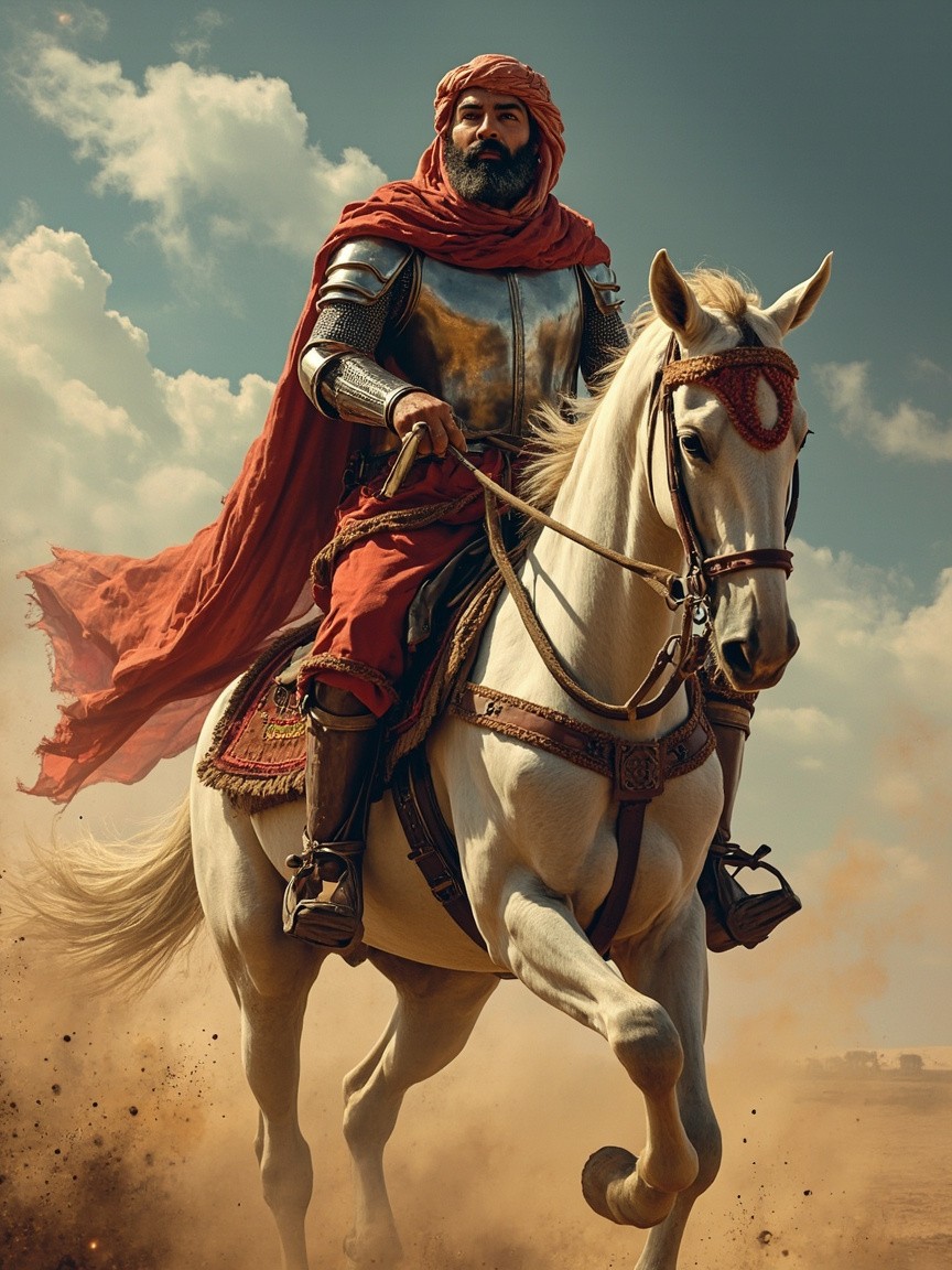 The Arabian Knight Riding a Horse