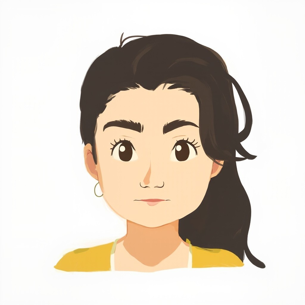 The Avatar's Digital Face Illustration with Minimal Background