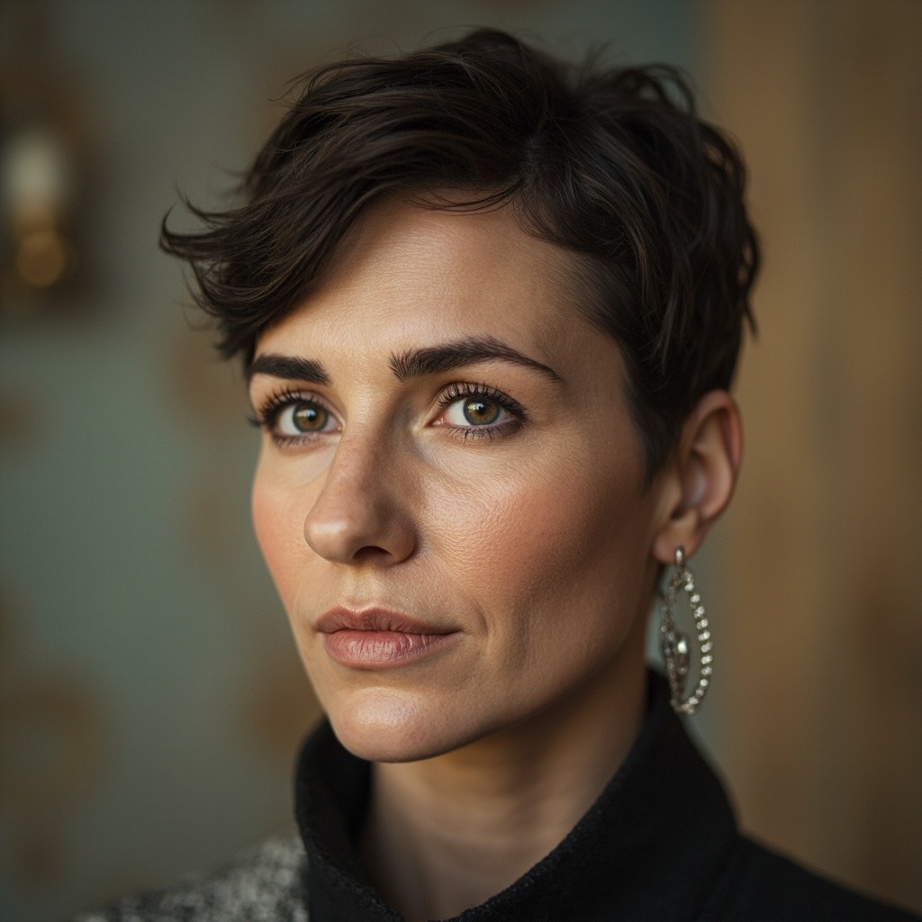 The Avatar of a European Woman with Short Hair