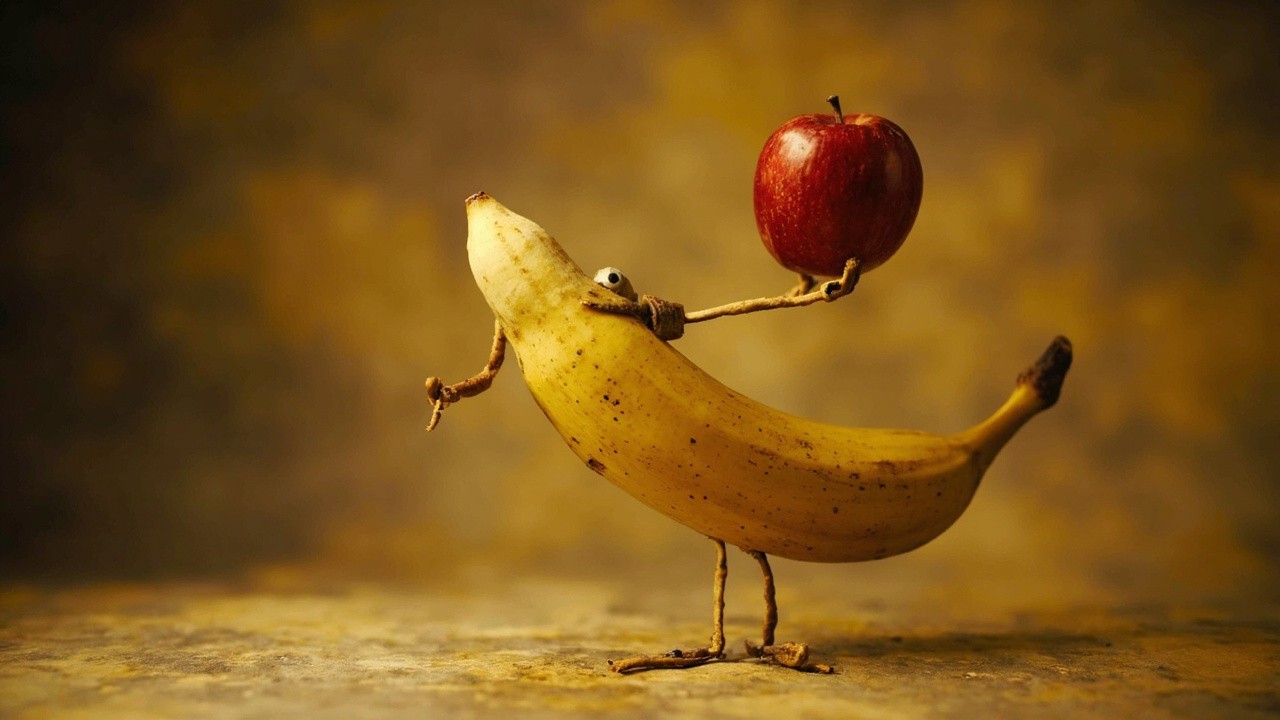 The Banana and Apple's Joyful Dance