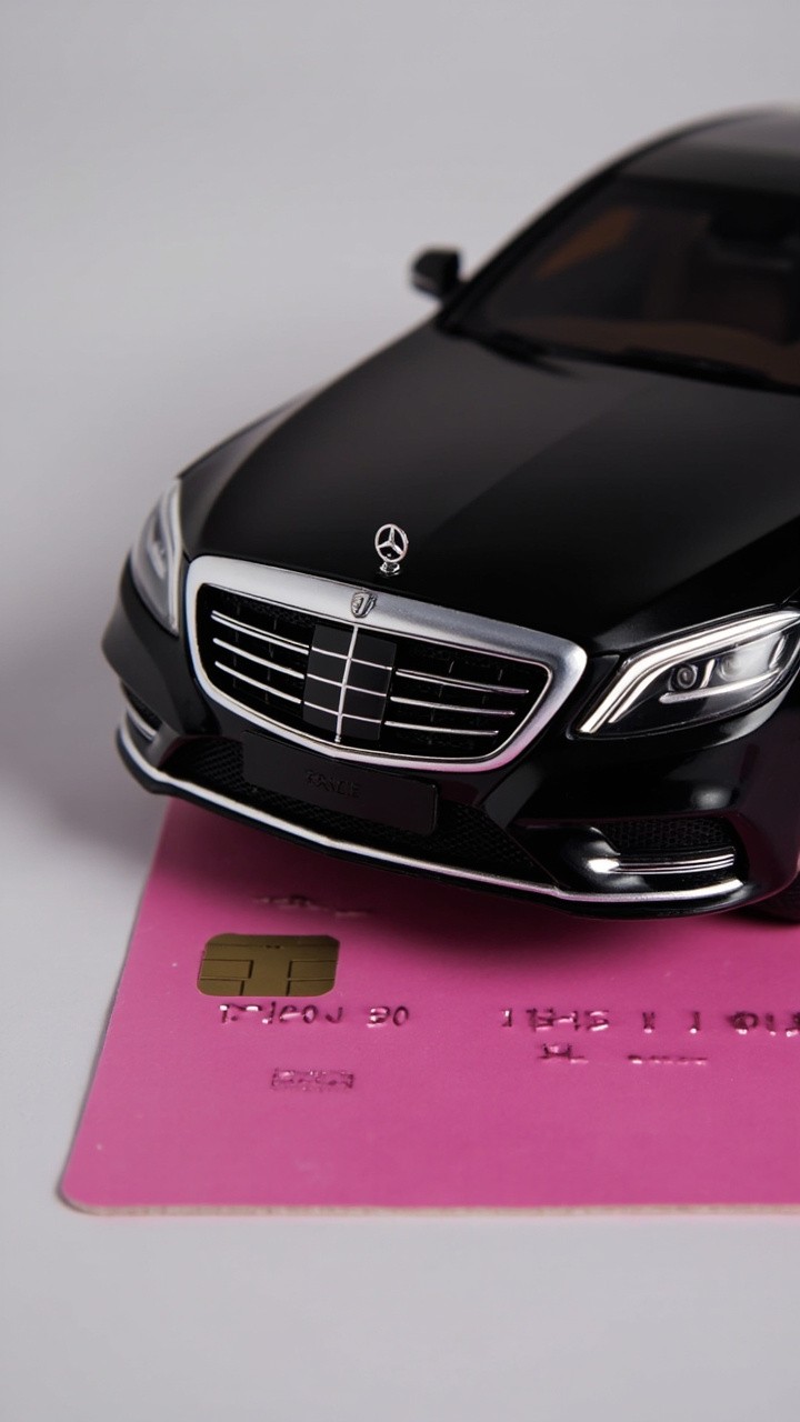 The Black Benz Maybach on a Pink Card