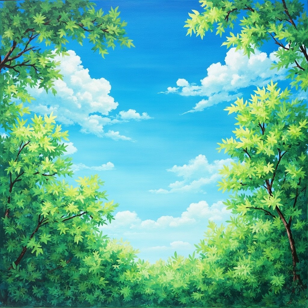 The Blue Sky and Lush Green Forest Landscape