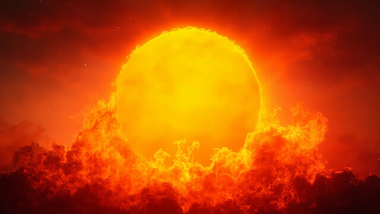 The Burning Sun with Transparent HD Background