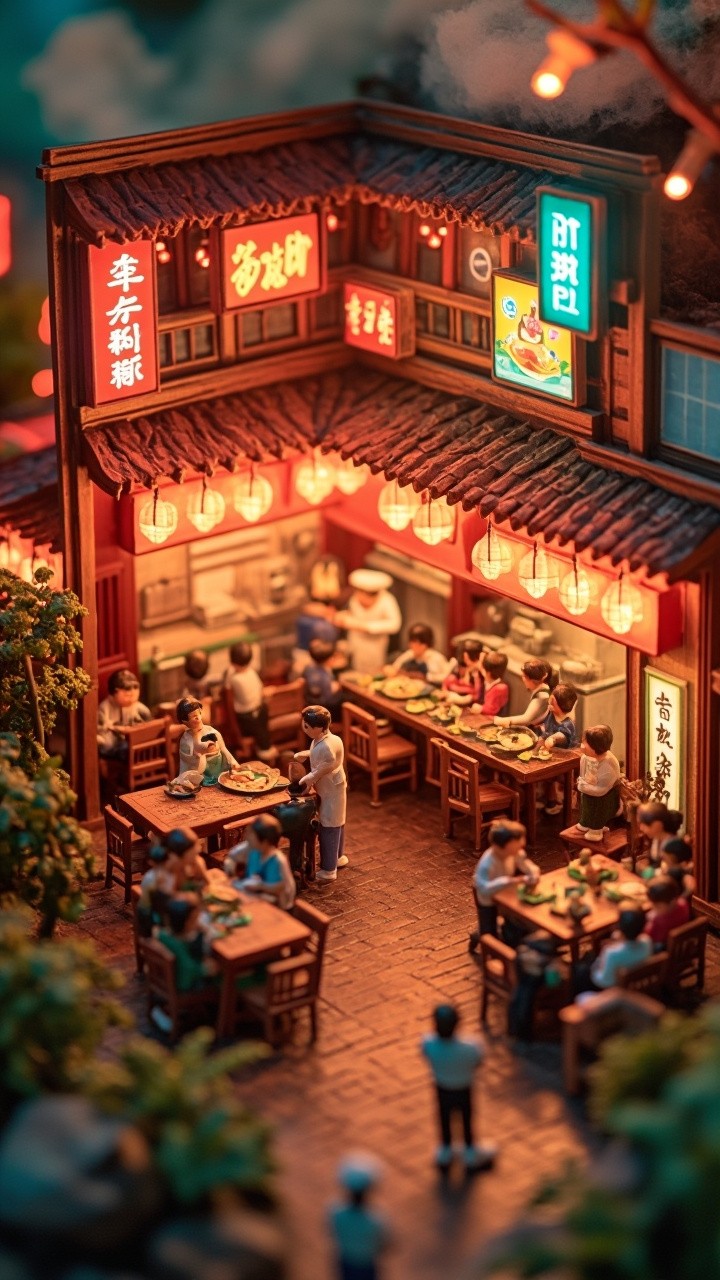 The Busy Anime Chinese Inn Restaurant Scene
