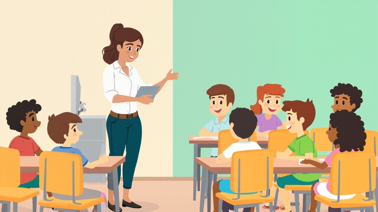 The Cartoon Teacher Welcoming 6th Graders