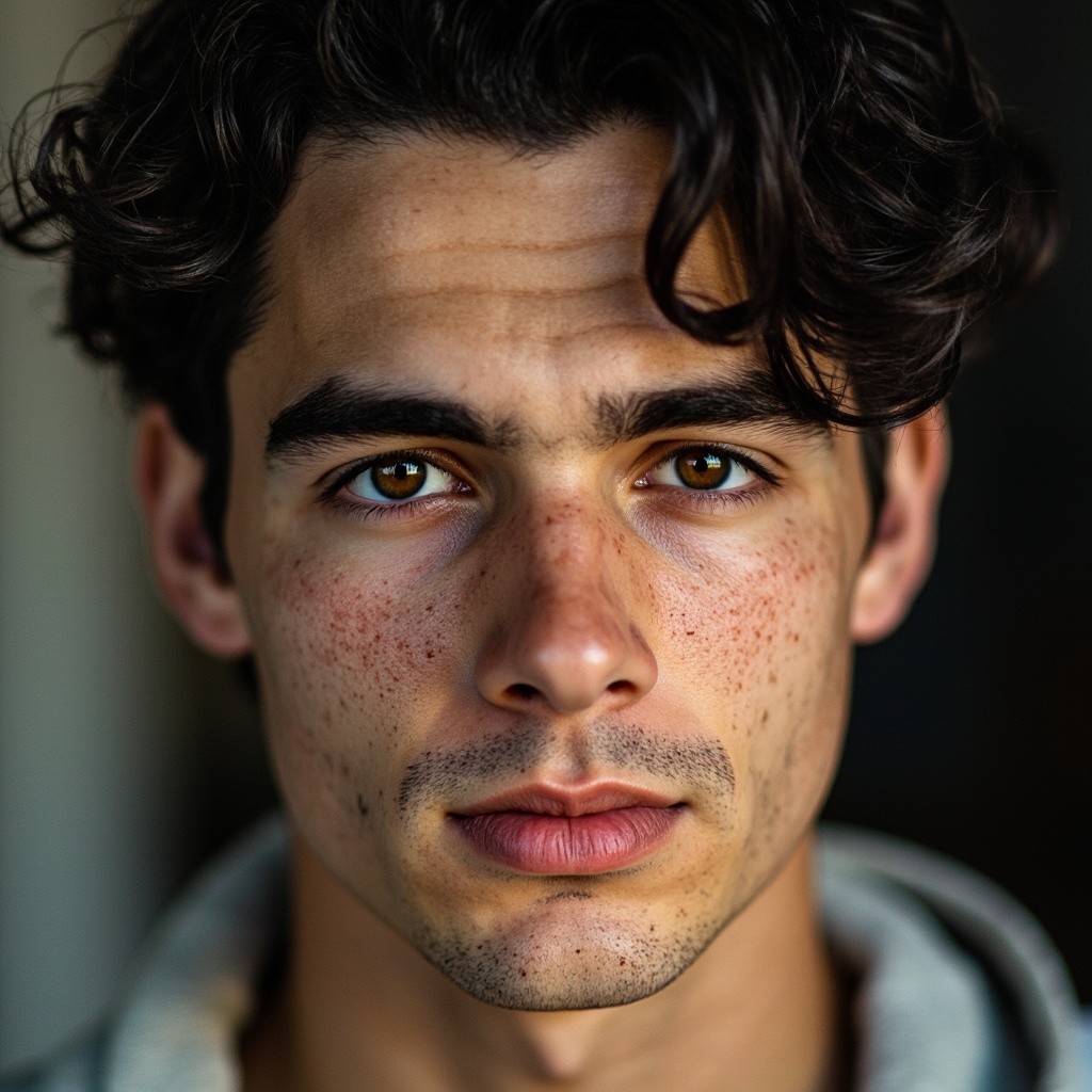 The Charismatic European Young Man with Freckles