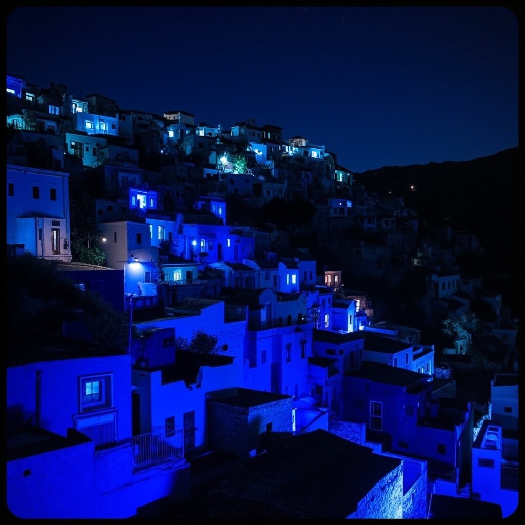 The Chefchouen City at Night