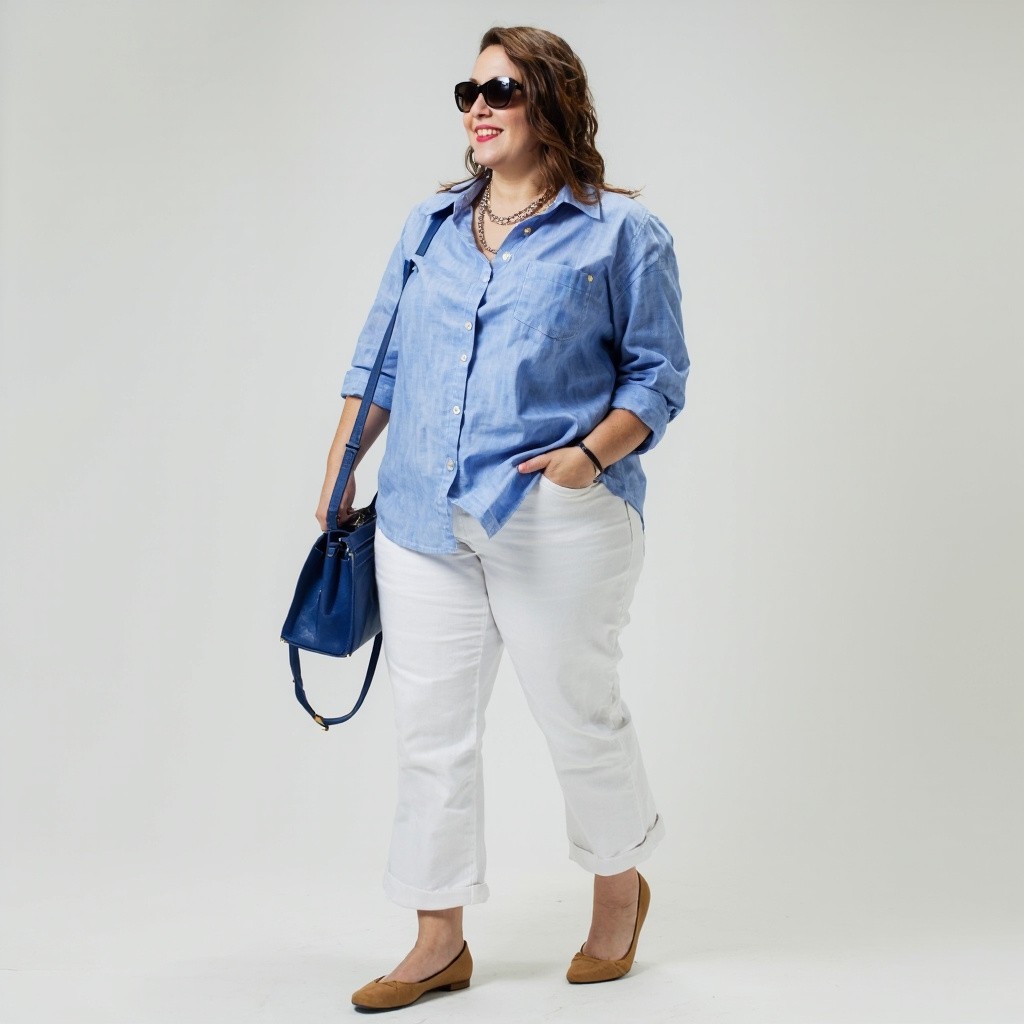 The Classic, Stylish Plus-Size Woman in Blue