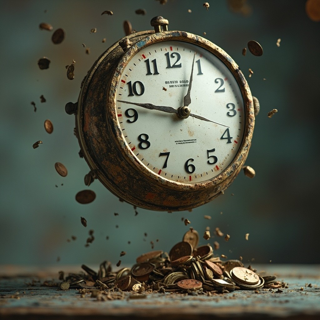 The Clock Falls While Slowing Down