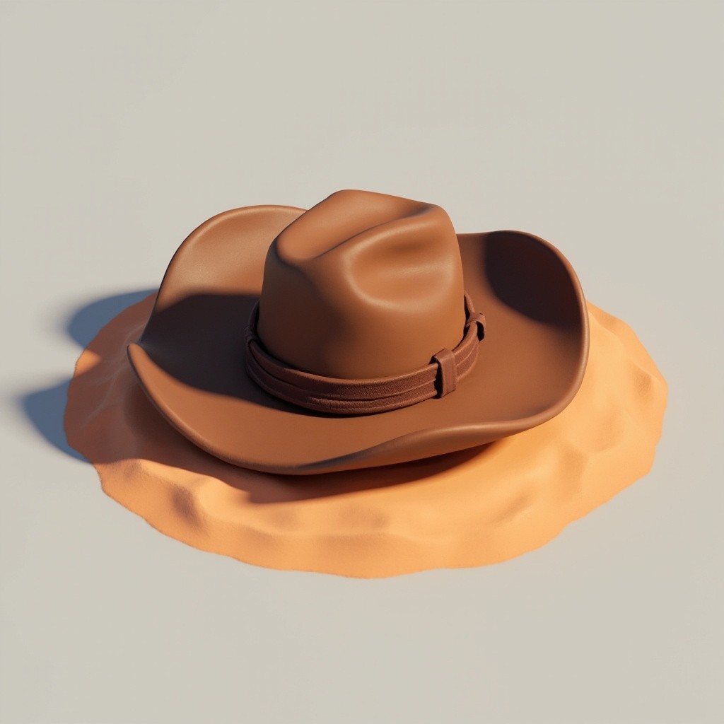 The Cowboy Hat Game Asset on Desert Ground