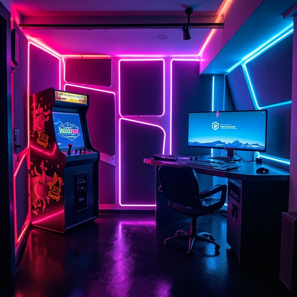 The Cyberpunk Basement Gaming Room of 1980s