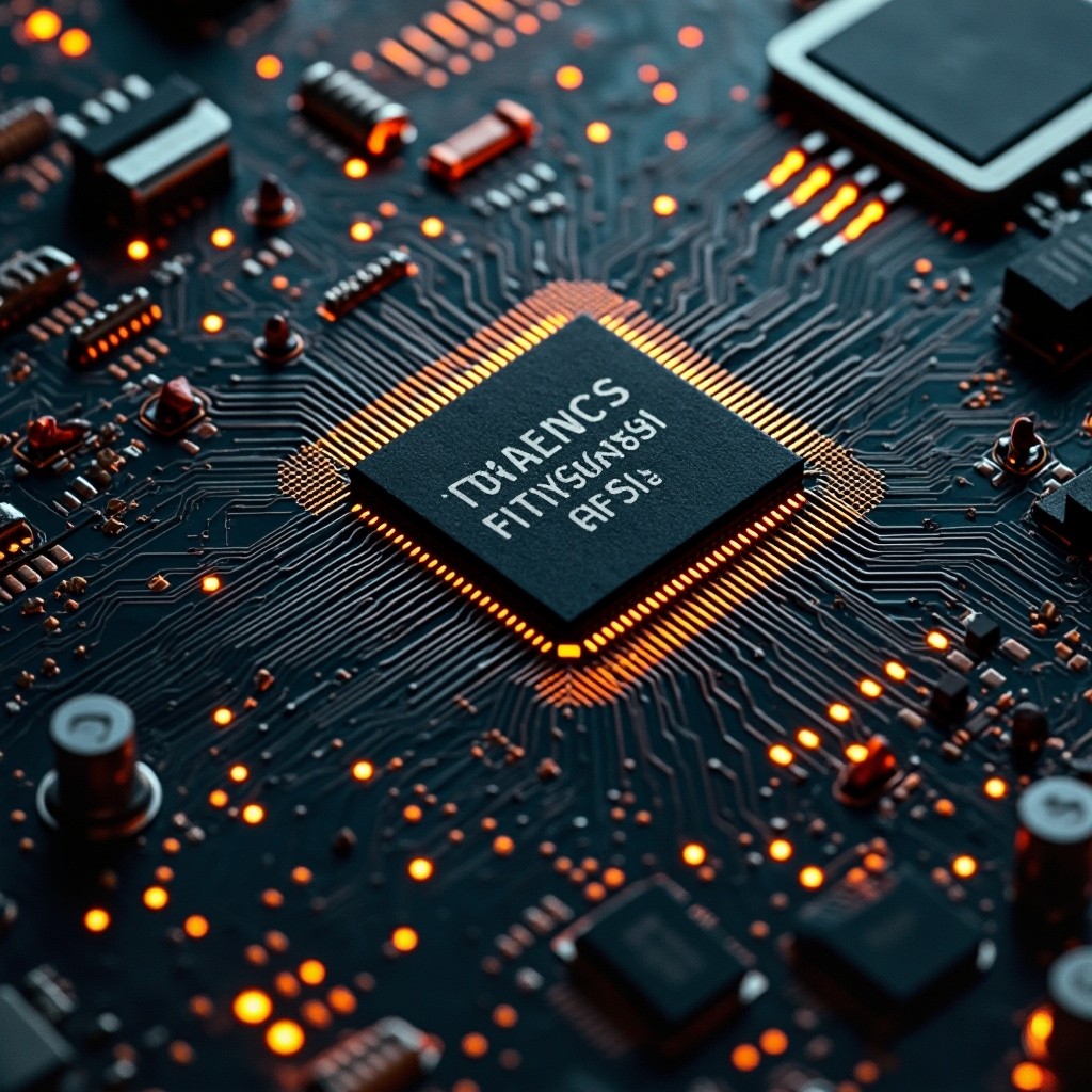 The Detailed Image of an Integrated Circuit