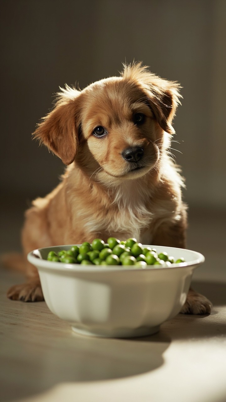 The Disgusted Dog Refuses Green Peas Meal