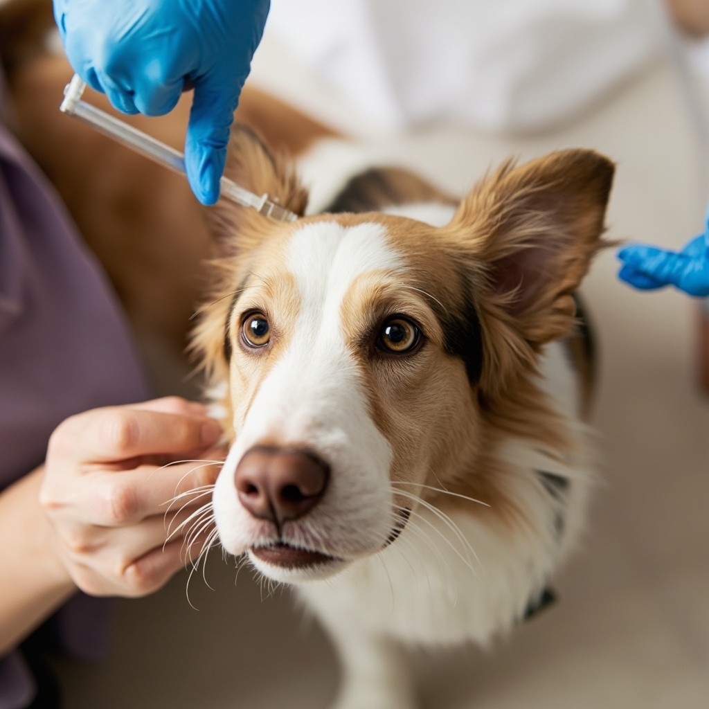 The Dog Getting a Vaccination